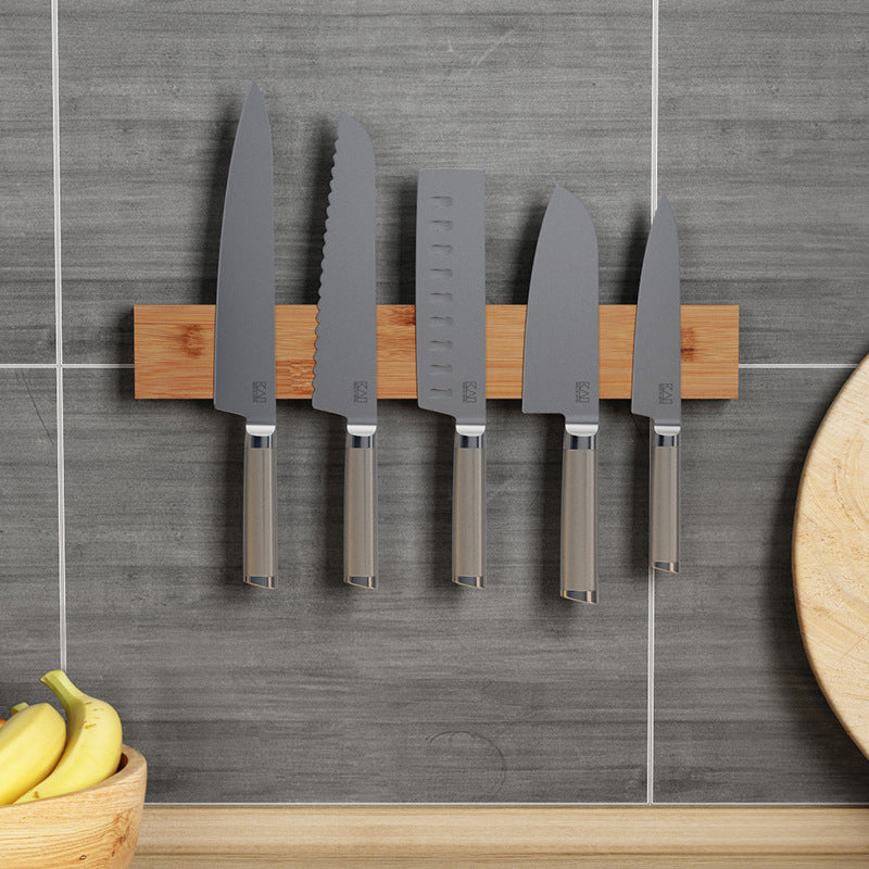 Bamboo Magnetic Knife Rack