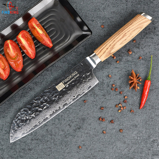 Wooden Handle Damascus Chef Knife