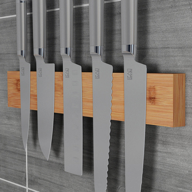 Bamboo Magnetic Knife Rack