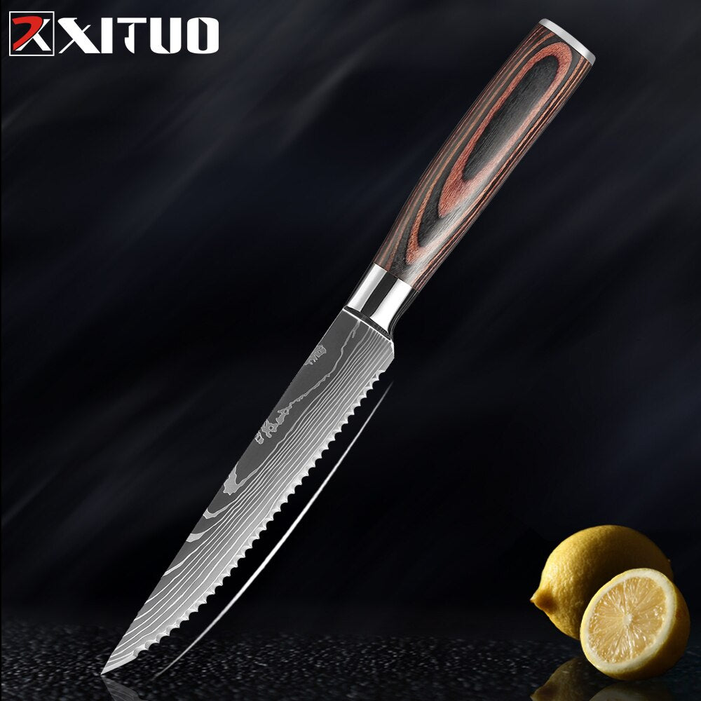 Wood Handle Japanese Style Steak Knife